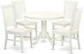 East West Furniture HLWE5-LWH-W 5 Piece Dining Set Includes a Round Dining Table by EastWestFurniture