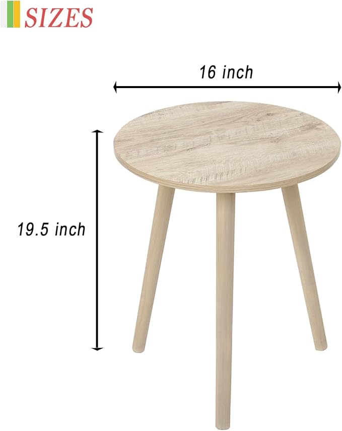 AWASEN Round Side Table, Modern Small End Table - Image 2