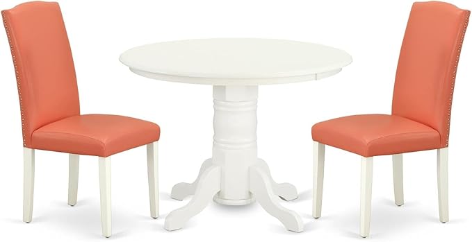 East West Furniture SHEN3-LWH-78 3 Piece Dining Table Set Contains a Round by EastWestFurniture