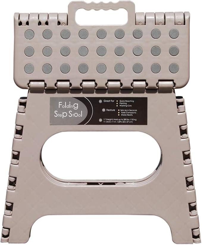 Non-Slip Folding Step Stool, Sturdy Safe Enough by BEEANDEE