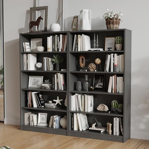 Bookshelf, 5 Wooden Book Shelf Bookcase - Image 7