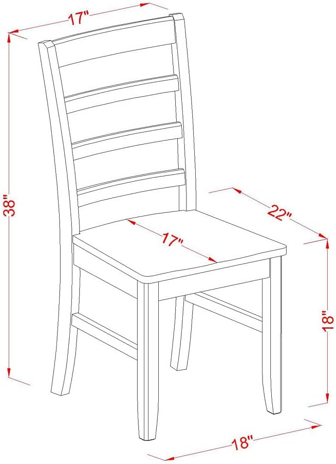East West Furniture DLPF3-BCH-W 3 Piece Dinette Set - Image 6