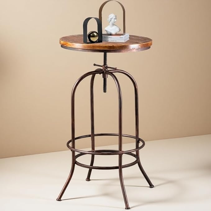 Vintage Bar Table Swivel Industrial Style Pub Table Kitchen Dining Tables by BOKKOLIK