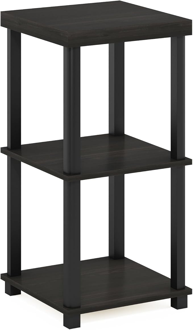 Furinno Turn-N-Tube Classic 3-Tier End Table, Side Table, Espresso/Black - Image 5