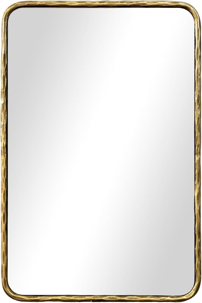 BEGINS Hand-Forged Steel Wall Mirror, 24x36 Inch Vintage Solid Steel Frame by BEGINS