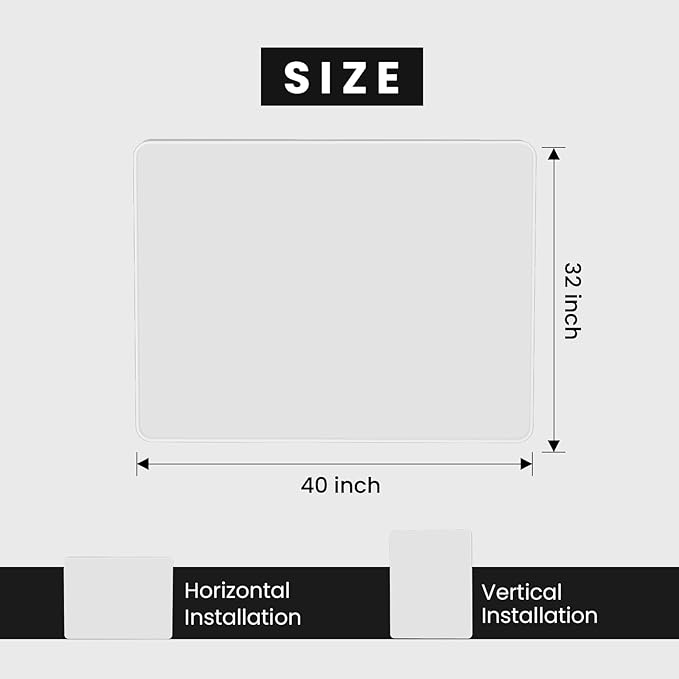 White Bathroom Mirror 40x32 Inch, Rounded Rectangle Matte Bathroom Vanity Mirror - Image 6