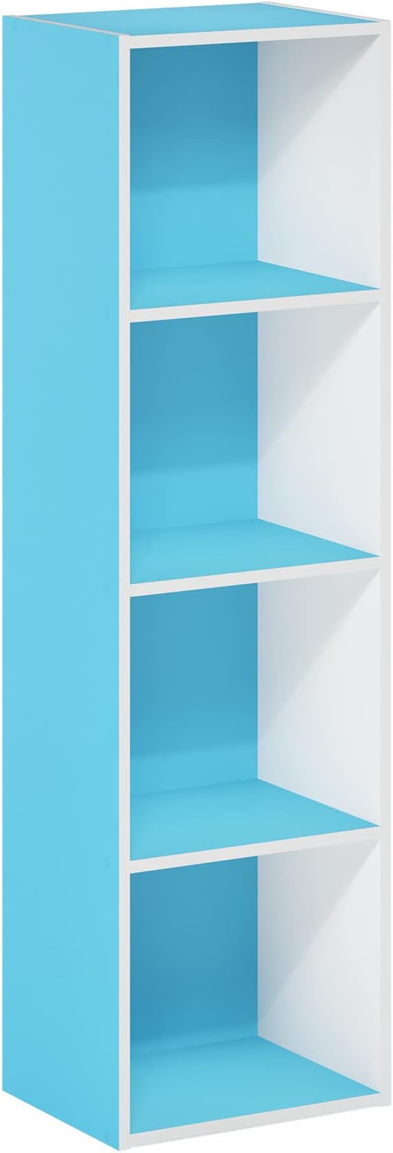 Furinno Luder Bookcase / Book / Storage, 4-Tier Cube, Light Blue/White - Image 5