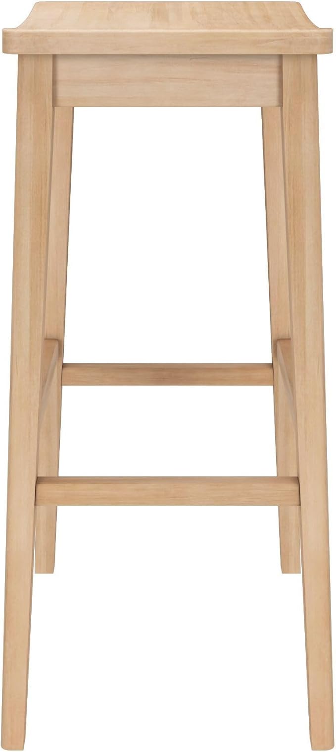 Plank+Beam Smythe Bar Stool, Sturdy Wood Modern Kitchen Bar Height Stool - Image 5