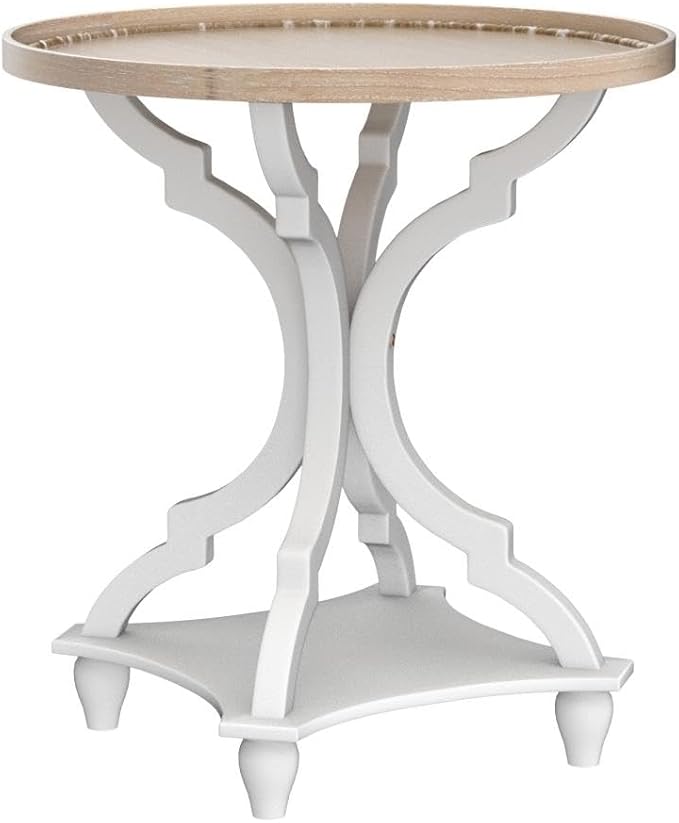 Wnutrees Farmhouse Round Accent End Table, Rustic Side Table Nightstands - Image 5