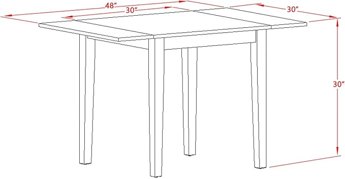 East West Furniture NDBO5-LWH-LC 5 Piece Dinette Set - Image 10