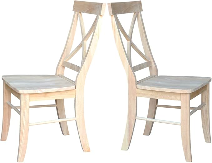 Set of Two X-Back Dining Chairs, Unfinished - Image 8