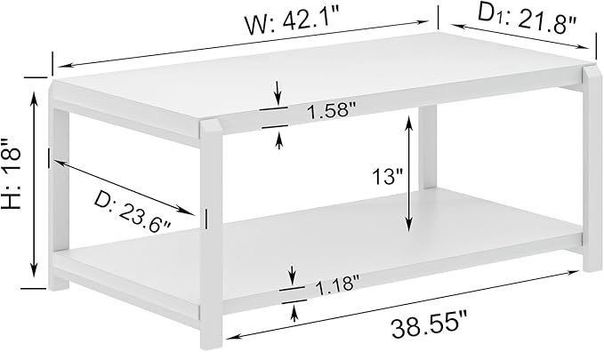 EXCEFUR White Coffee Table - Image 2