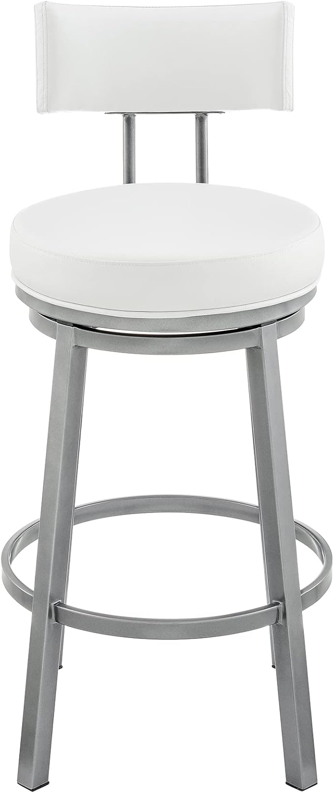 Armen Living Dalza Swivel Counter or Bar Stool in Cloud Finish - Image 4