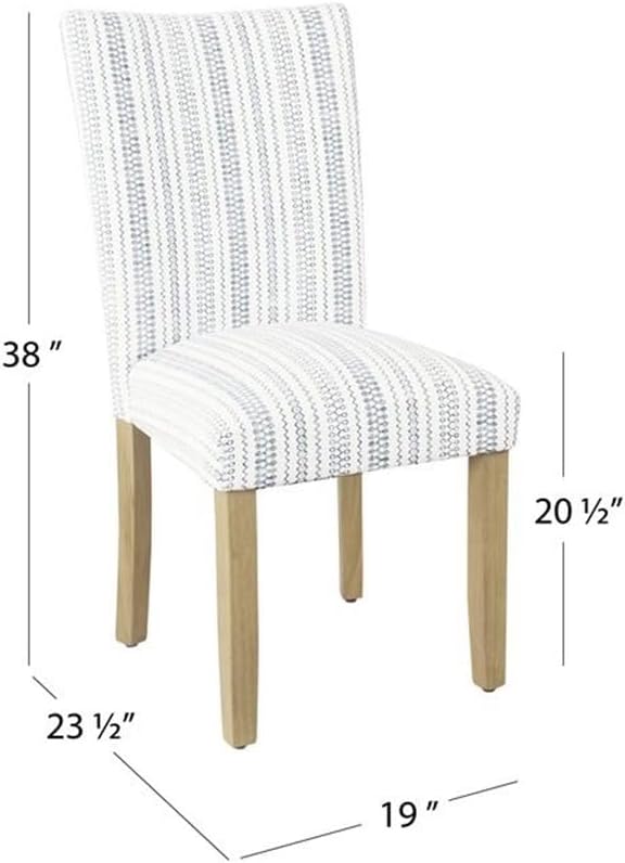 HomePop Classic Parsons Dining Chair -Blue Farmhouse Stripe - Image 3