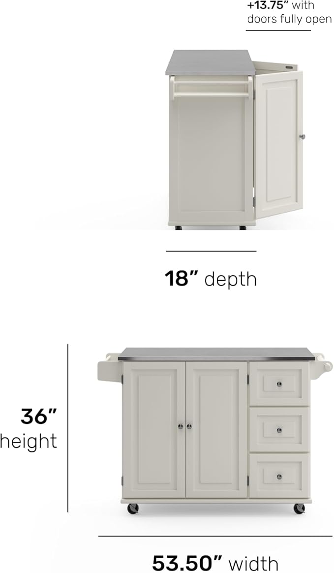 Homestyles Dolly Madison Rolling Mobile Kitchen Island - Image 5