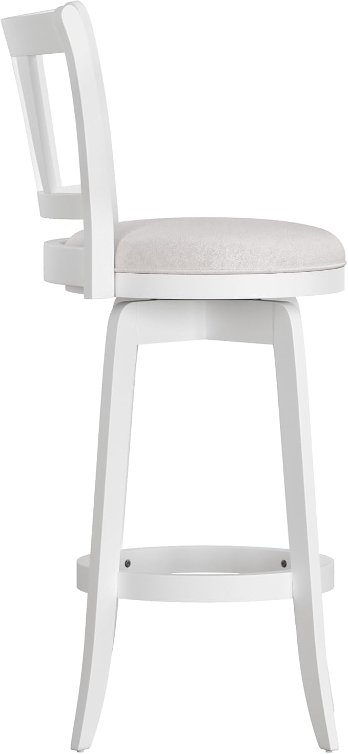 HILLSDALE Presque ISLE Wood BAR Height Swivel Stool White - Image 12