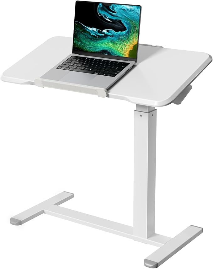 Rolling Laptop Desk, 180° Tiltable Mobile Standing Desk Height Adjustable by GIBBONMOUNTS