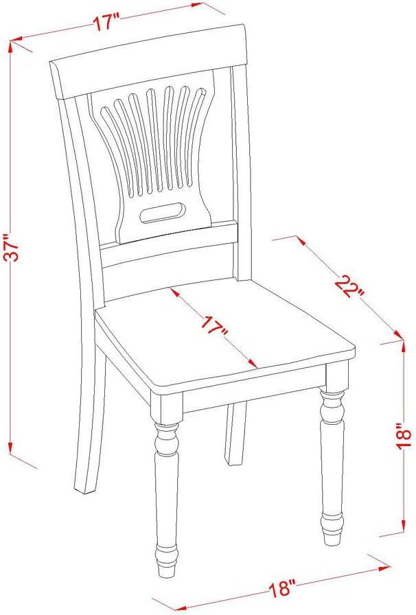East West Furniture PLAI5-WHI-W 5 Piece Dining Room Furniture Set Includes an - Image 7