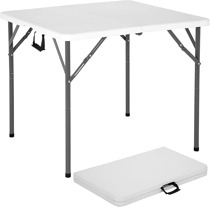 BestOffice Outdoor 34" Folding Card Table Plastic Table Portable Square Height by BestOffice