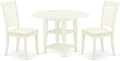 East West Furniture SUDA3-LWH-C 3 Piece Dining Table Set Contains a Round by EastWestFurniture