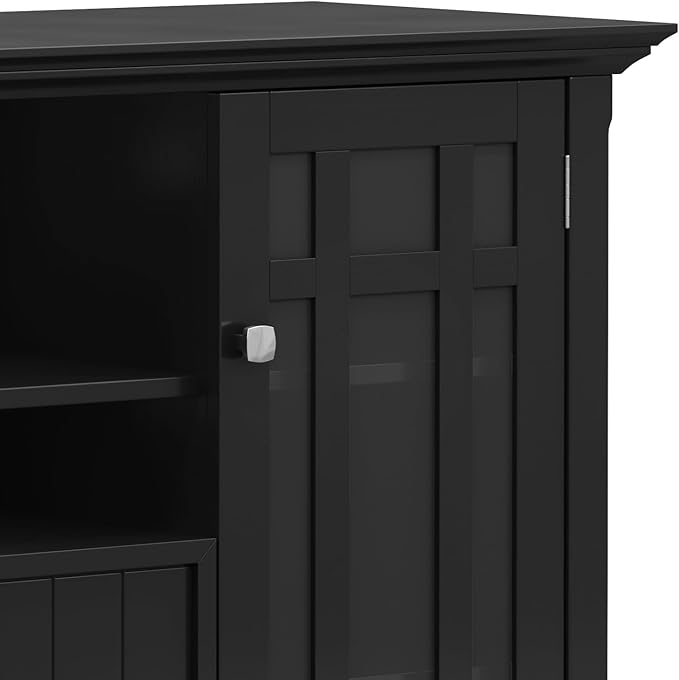 SIMPLIHOME Bedford Solid Wood 53 inch Wide Transitional TV Media Stand in Black - Image 10