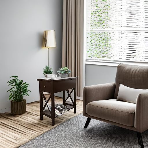 ChooChoo End Table, MDF Material Flip Top Narrow End Table - Image 5
