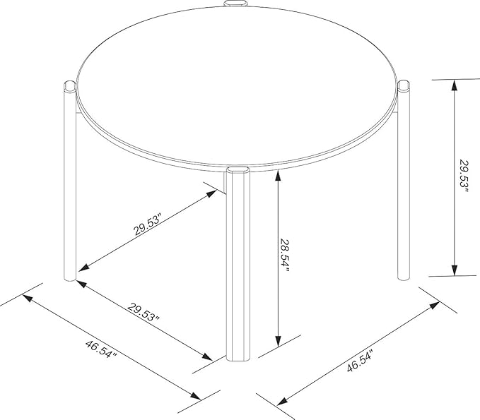 Manhattan Comfort Gales 46-Inch Mid Century Modern Round Dining Table - Image 3