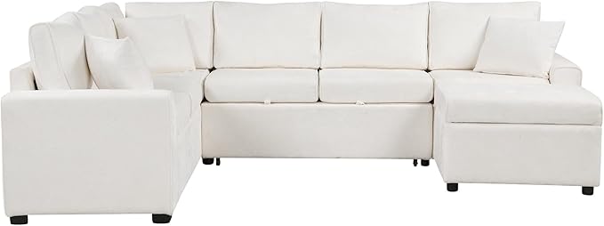 112" Luxurious Pull-out Sofa Bed Sleeper - Image 13