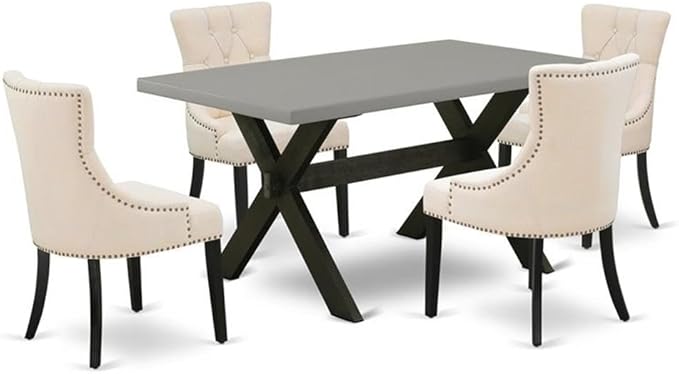 East West Furniture X696FR102-5 5 Piece Dining Set Includes a Rectangle Dining by EastWestFurniture