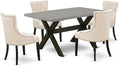 East West Furniture X696FR102-5 5 Piece Dining Set Includes a Rectangle Dining by EastWestFurniture