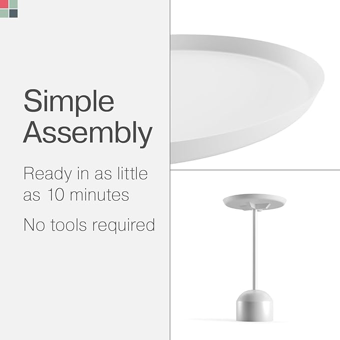 Round Metal Drink Table, Pedestal Drink Desk, Modern Home, and Living Room - Image 4