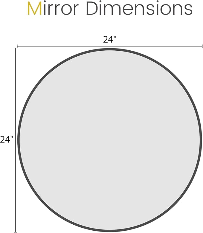 HOMECOOKIN Round Wall Mirror 24" Black Circle Mirror - Image 7