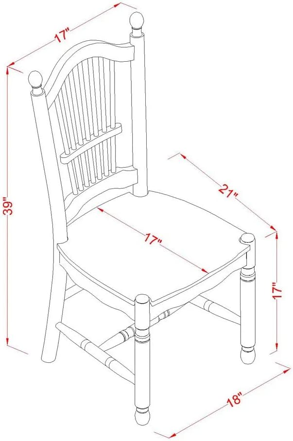 East West Furniture MZDO3-MAH-W 3 Piece Dining Room Furniture Set Contains a - Image 15