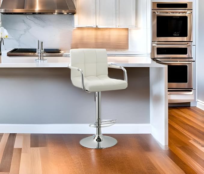 AC Pacific Contemporary Adjustable Swivel Kitchen Bar Stool Chair - Image 2