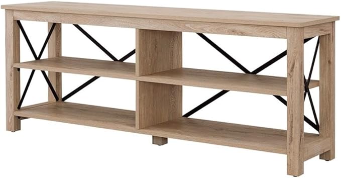 Henn&Hart Rectangular TV Stand for TV's up to 70" in White Oak, Electric - Image 8