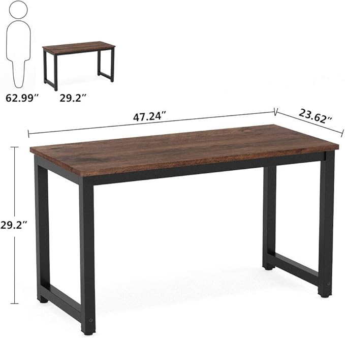 Tribesigns Modern Simple Computer Desk, 47 inch Vintage Office Desk Computer - Image 3