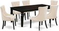 East West Furniture LGFR7-BLK-02 7 Piece Dining Set Consist of a Rectangle by EastWestFurniture