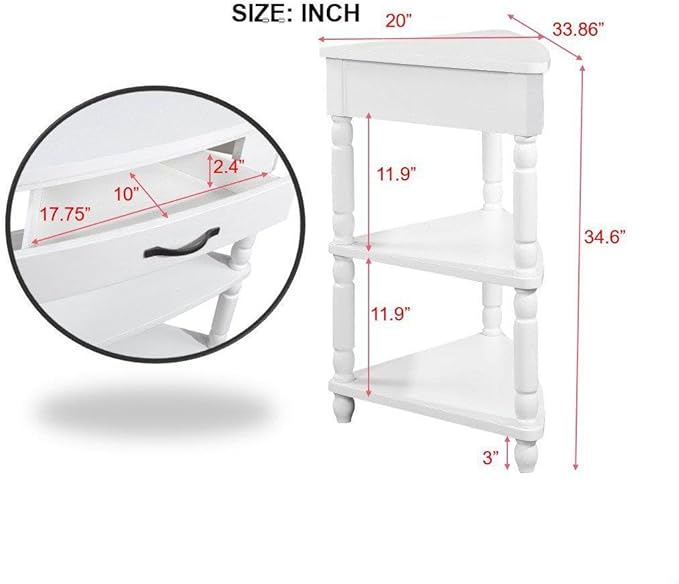 GDFStudio Trmxmbi 3 Tier Corner Console Table - Image 2