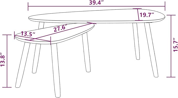 vidaXL Nesting Coffee Table 2 pcs, Side Tables - Image 3
