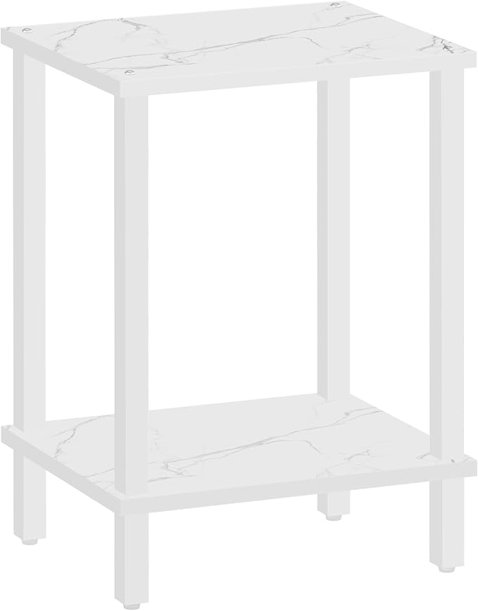 TUTOTAK End Table, Side Table, Nightstand, 2-Tier Storage Shelf, Sofa Side Table - Image 8