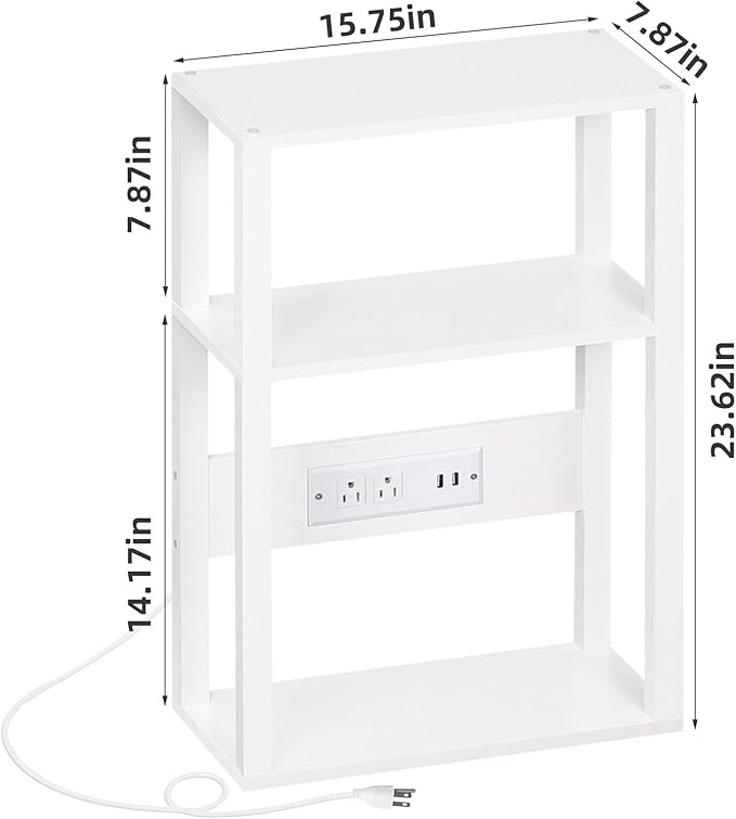 3-Tier Small Narrow Wood Side Table Set of 2 - Image 3