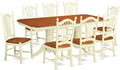 East West Furniture NADO9-WHI-W 9 Piece Dining Table Set Includes a Rectangle by EastWestFurniture