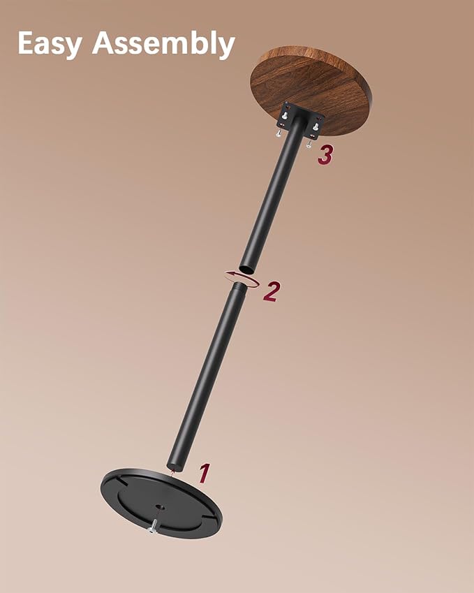 Drink Table, Small Pedestal Side Table, Round Cocktail Table, Circle End Table - Image 7