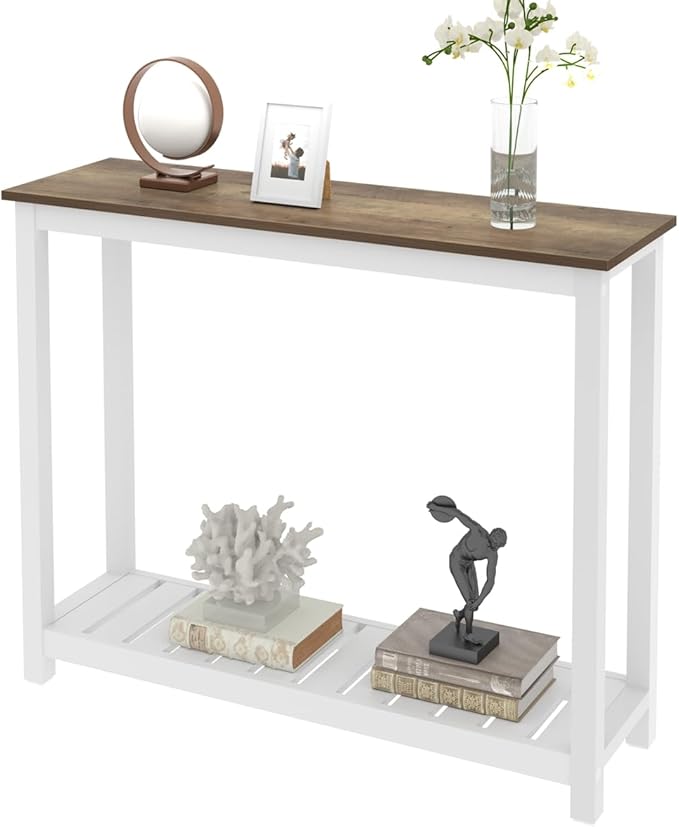 FOLUBAN Farmhouse Sofa Table, Rustic Vintage Console Table - Image 8