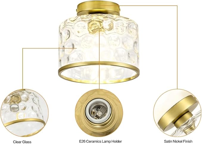 Gold Flush Mount Ceiling Light - Image 3