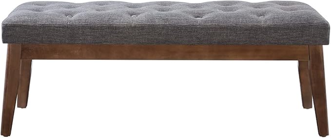 24KF Linen Upholstered Buttons Tufted Entryway Bench - Image 4