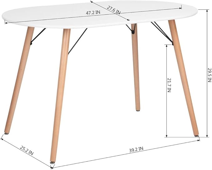 Homy Casa 47.2'' Kitchen Dining Table Minimalist Style Dining Table - Image 3