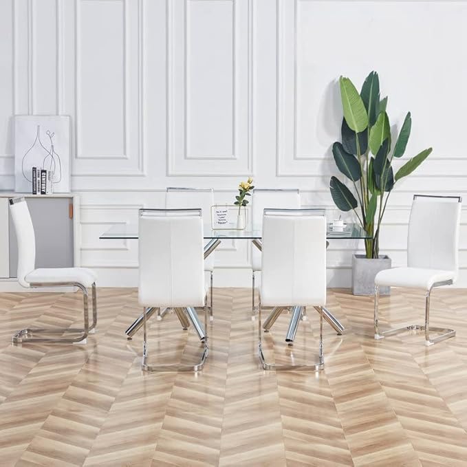 Dining Chairs Set, Kitchen Modern Metal Chairs - Image 4