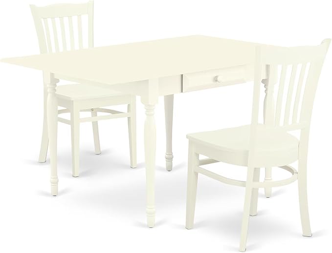 East West Furniture MZGR3-LWH-W 3 Piece Kitchen Table & Chairs Set Contains a by EastWestFurniture