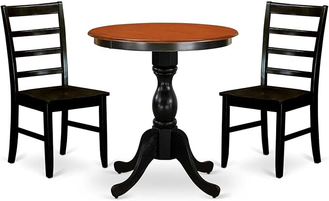 East West Furniture ESVA3-BCH-C 3 Piece Kitchen Table Set - Image 6